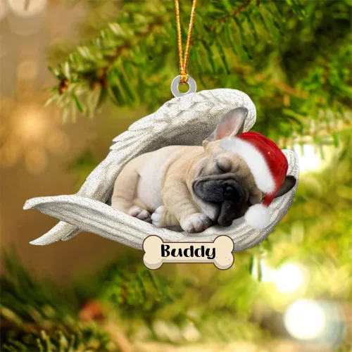 Vista 113 de Afghan Hounds - Adorno de Navidad con alas de ángel durmiente, recuerdo personalizado para perros 2024, adorno de forma acrílica, regalos