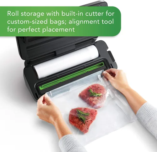 Vista 4 de Máquina Selladora al Vacío FoodSaver con 4 Ajustes Incluyendo Pulso y Marinado con Bolsas Selladoras y Rollo, Selladora al Vacío Portátil