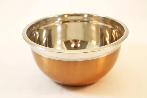 Vista 4 de ExcelSteel Tazones de mezcla de acero inoxidable en tono cobre (juego de 4)