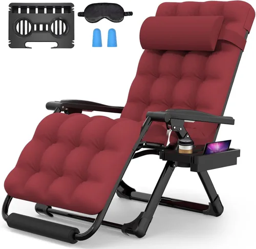 Vista 10 de Suteck - Silla de gravedad cero, sillas plegables con cerradura de aleación de aluminio Folding Patio Recliner w/Removable Pad, Adjustable