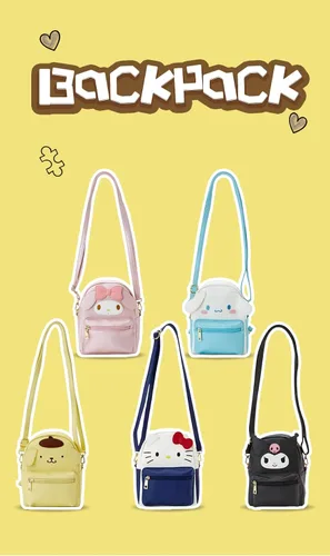 Vista 2 de Mini mochila kawaii de anime para niñas + llavero anime, mochila de cosplay linda muñeca bolso de hombro, Negro -, Mochilas de viaje