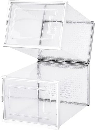 Vista 4 de Clik - sistema de caja de zapatos entrelazada y apilable. Medium transparente/blanco