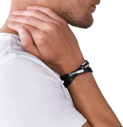 Vista 3 de Diesel Pulsera de acero inoxidable y cuero para todo género