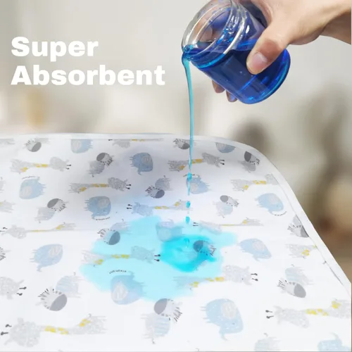 Vista 4 de Cambiador de pañales grande para bebé, algodón suave e impermeable, almohadilla cambiadora para bebé de 27.5 x 37.5 pulgadas, protector de sábana