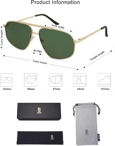 Vista 5 de SOJOS Gafas de sol clásicas estilo aviador hexagonales retro para mujeres y hombres, gafas de sol vintage de polígono SJ1200