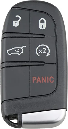 Vista 3 de Carcasa de funda para llave inteligente con control remoto de 5 botones compatible con Jeep Grand Cherokee Dodge Challenger Charger Dart Durango