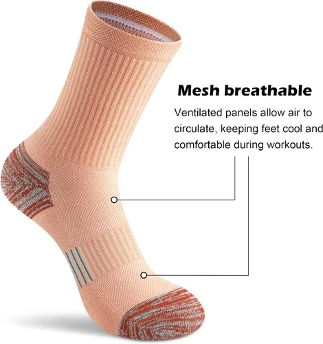 Vista 5 de Gonii Crew Socks Women Hiking Running Athletic Cushioned Compression Socks 5-6 Pairs