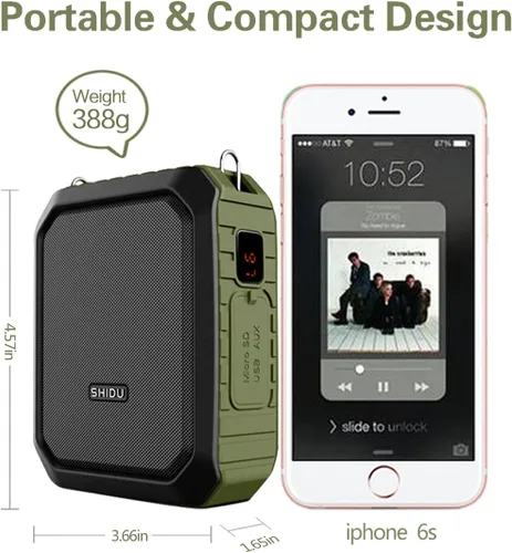 Vista 3 de Amplificador de voz inalámbrico Bluetooth Micrófono para profesor de 18 W, impermeable, amplificador de voz portátil, micrófono recargable