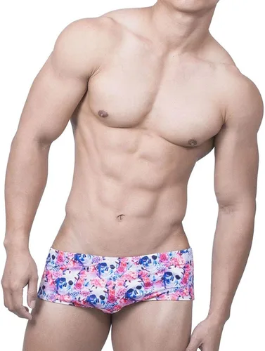 Vista 4 de UXH Traje de baño para hombre calzoncillos acolchados Printe Masculino Sexy Moda Natación Bikini Junta Playa Surf Natación Trunks