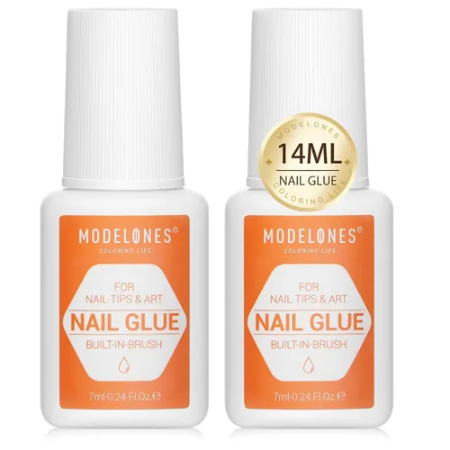 Vista 14 de Modelones Pegamento para uñas a presión, uñas a presión y uñas acrílicas, 2 unidades de 0.3 onzas líquidas de pegamento de uñas de gel súper fuerte