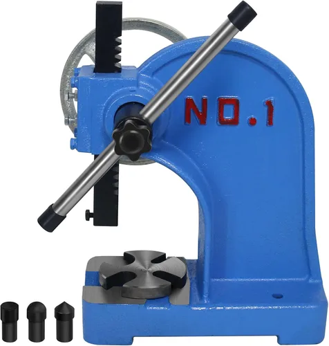 Vista 11 de Arbor Press 0.5 toneladas,Máquina manual de prensa de punzonado de escritorio,Altura de trabajo de 4,48 pulgadas,Cuerpo de hierro fundido de prensa
