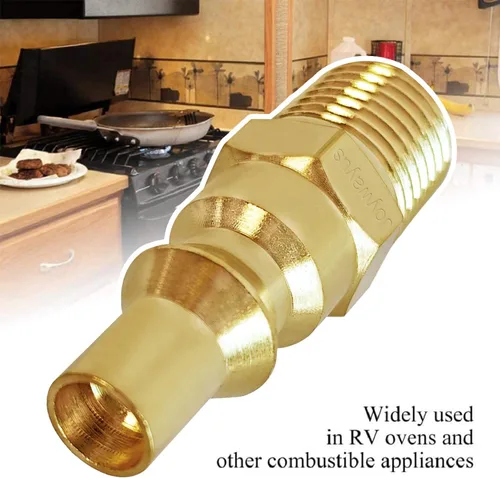 Vista 2 de Joywayus Adaptador de conexión rápida de propano de 1/4 "NPT de flujo completo macho enchufe rosca de gas para RV barbacoa portátil