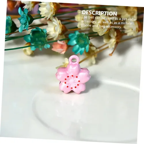 Vista 6 de POPETPOP Collares para cachorros, 5 piezas, aretes blancos de campana, mini collar de cachorro, collar de perro, dijes de joyería, pendientes