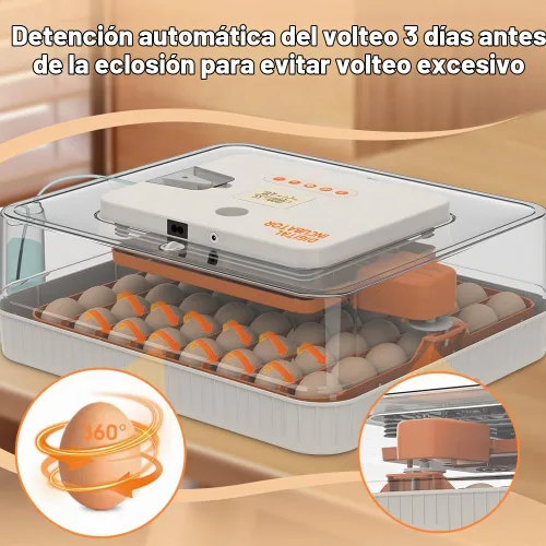 Vista 4 de HOWOOlUA - Incubadora de 56 huevos para incubar huevos con giro automático, control de temperatura y humedad, incubadora integrada de huevos de gran