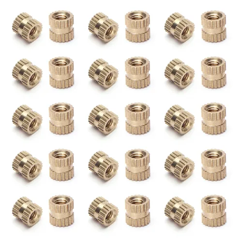 Vista 74 de Tuercas moleteadas de rosca hembra M2x3mm OD Tuercas de inserción roscadas de latón Tuercas de incrustación hidráulicas soldadas juntas Kit surtido
