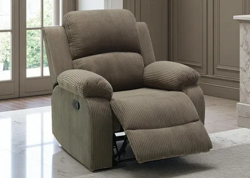 Vista 44 de Juego de Muebles para Sala de Estar, Juego de Sofá Reclinable Manual, Juegos de Sofás Reclinables de Cuero Beige con Mesa Desplegable, Sofá