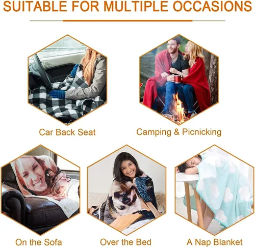 Vista 6 de Mantas de fotos personalizadas con mis propias fotos, manta de franela de forro polar, mantas de vellón para sofá/cama, mantas personalizadas
