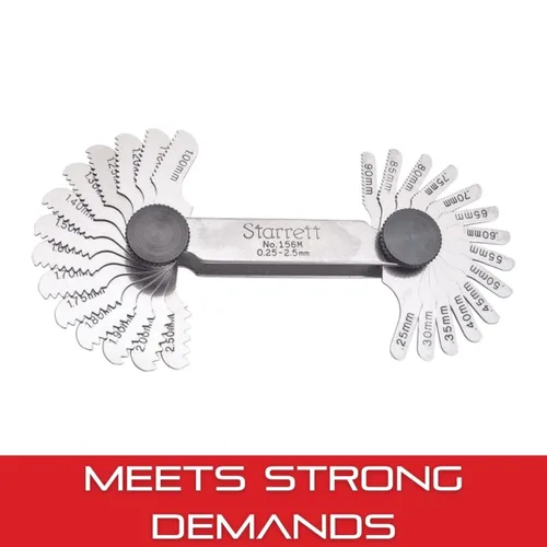 Vista 4 de Starrett Medidor de paso de tornillo de acero con dispositivo de bloqueo, ideal para trabajos de construcción y mejoras del hogar, rango