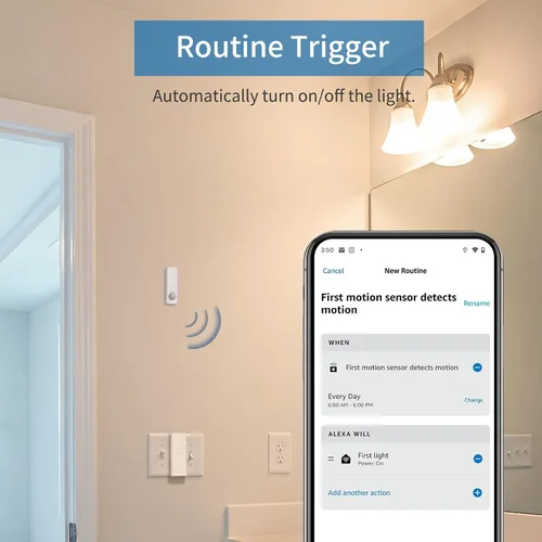 Vista 2 de THIRDREALITY Paquete de 2 sensores de movimiento Zigbee, requiere concentrador Zigbee, apto para mascotas, funciona con asistente doméstico
