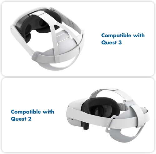 Vista 3 de KIWI design Reemplazo de almohadilla de correa de auriculares para correa Elite compatible con Quest 2Quest 3 (blanco)