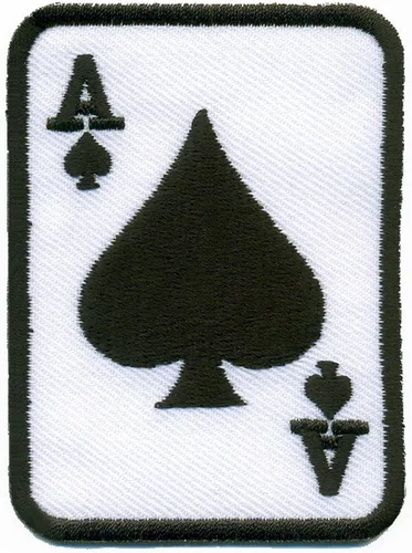 Vista 2 de Lote de 3 Poker as de espadas Diamantes Clubes Corazones dados Tarjetas Dados Señora Suerte Las Vegas Bordado Apliques Parches Hierro