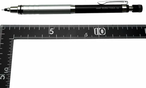 Vista 5 de Portaminas Uni Kuru Toga de 0,5 mm de alta calidad con rotación automática de plomo, negro (M510121P.24)