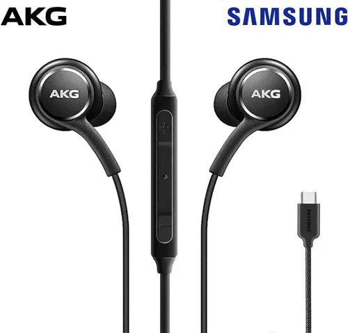 Vista 3 de Auriculares con cable AKG de Samsung Originales tipo USB C con control remoto y micrófono para Galaxy A53 5G, S22, S21 FE, S20 Ultra, Note 10, Note