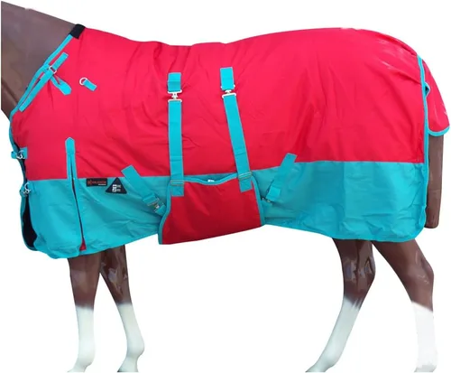 Vista 14 de HILASON Manta de Caballo de Poly Impermeable de Invierno 1200D con Envolvente de Vientre Mantas de Exterior para Caballos Vino