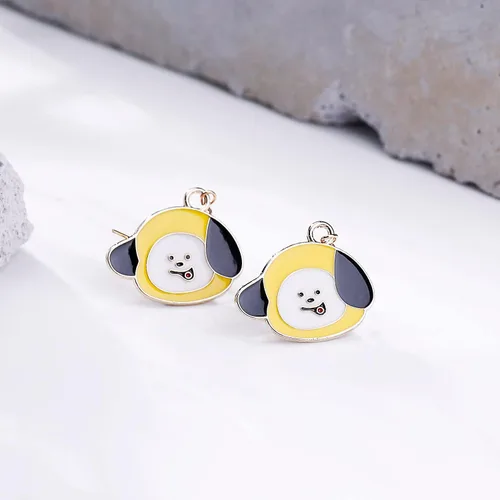 Vista 6 de Bangtan - Aretes para niños Chimmy TATA Cooky de dibujos animados regalos para fanáticos y niñas Resina multicolorfantasía