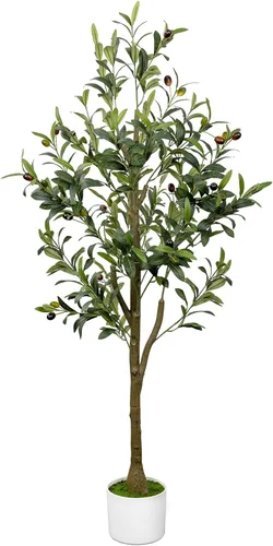 Vista 9 de Árbol de olivo artificial de 5.5 pies de planta decorativa