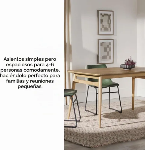 Vista 5 de Walker Edison Mesa de comedor moderna Mid-Century de madera maciza con patas cónicas, 59 pulgadas, fresno inglés