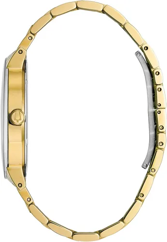 Vista 3 de Bulova Reloj de cuarzo de 3 manecillas para hombre con esfera de diamantes y cristal de borde a borde