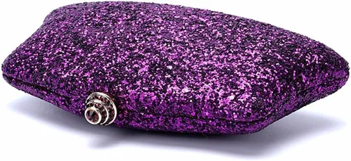 Vista 3 de Bolso de noche con purpurina para mujer, bolso de mano con lentejuelas, para cóctel, baile de graduación, fiesta, bolso de mano brillante