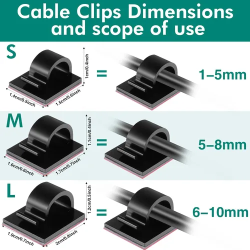 Vista 2 de Namalu 60 mini clips para cables, clips de luz de Navidad, ganchos de luz autoadhesivos, clips de cable para escritorio, luces de cadena al aire