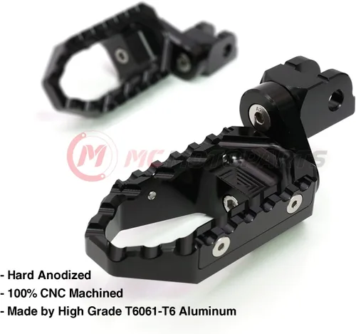 Vista 4 de MC MOTOPARTS Estriberas extendidas negras para riders amplias de 25mm compatibles con Razor MX350 MX400 MX500 MX650 Negro