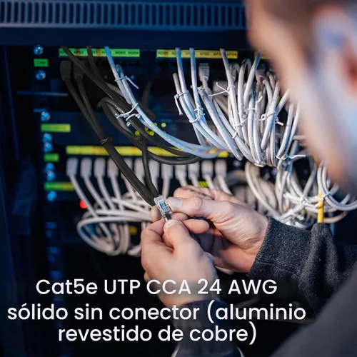 Vista 3 de VIVO Cable Cat5e a granel impermeable de 500 pies, cable Ethernet CCA, caja de extracción UTP, entierro directo al aire libre, negro, CABLE-V011