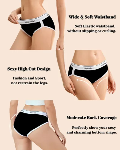Vista 6 de Ropa interior de algodón para mujer, transpirables, atrevidas, cómodas, bikinis para mujeres jóvenes, paquete de 5