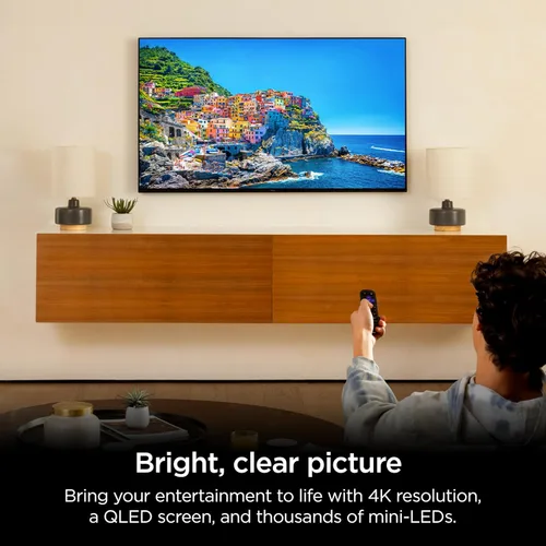 Vista 2 de Roku Smart TV – 55 pulgadas Pro Series 4K QLED RokuTV con retroiluminación Roku Voice Remote Pro, Dolby Vision IQ, frecuencia de actualización