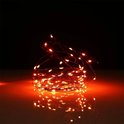 Vista 6 de Beingreat - Guirnalda de luces USB enchufables, paquete de 2 mini luces LED de 33 pies, cable negro con 8 modos para Halloween, Navidad, Pascua