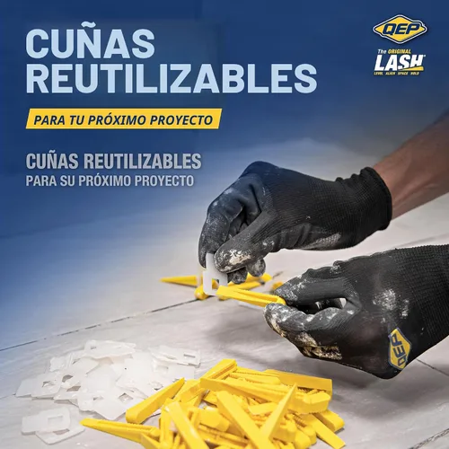 Vista 8 de QEP Sistema de nivelación de azulejos LASH, parte B, cuñas (paquete de 300)