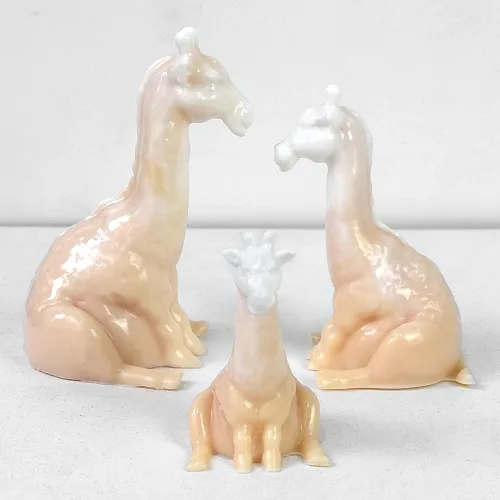 Vista 6 de RESINWORLD Juego de 3 tamaños 3D molde de jirafa, molde flexible de silicona para resina, yeso, arcilla, vela