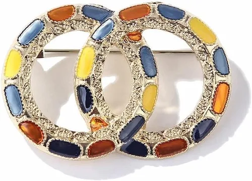 Vista 2 de ROFARSO Broche victoriano redondo vintage para mujeres y niñas, broche medieval, pin de solapa para fiesta de boda, Acero aleado Esmalte, Aleación.