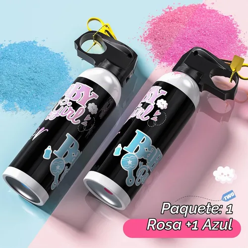 Vista 7 de POPUPARTY - Extintor de revelación de género - 1 rosa, 1 azul Gender Reveal Smoke Bombs,Powder Spray Set – Shower Photo Props , Indoor , Outdoor