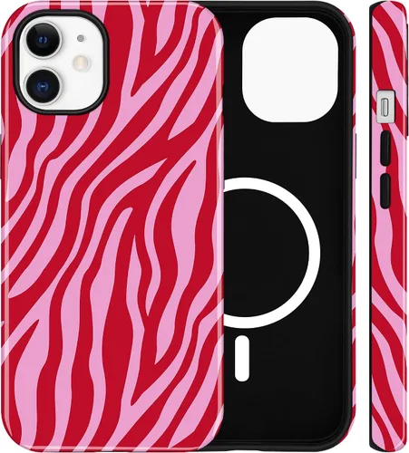 Vista 14 de Jusy Funda magnética Zebra para iPhone XR, color negro