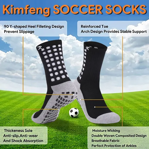 Vista 3 de Calcetines deportivos para hombre, calcetines de fútbol para hombres 9-12, antideslizantes, deportivos, 134 pares