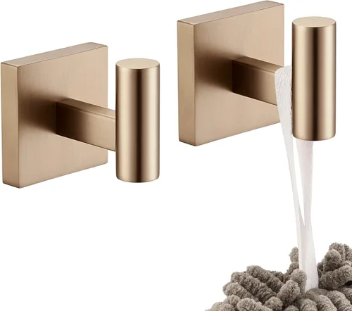Vista 25 de KOKOSIRI Ganchos para batas de baño, ganchos para toallas, ganchos montados en la pared, accesorios de baño, paquete de 2 unidades, color negro