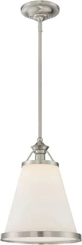 Vista 4 de Savoy House 7-130-1-44 Ashmont Vintage Industrial Bohemian White Opal Glass Pendant, 1-Light 60 Watt, 21" H x 13" W, Classic Bronze