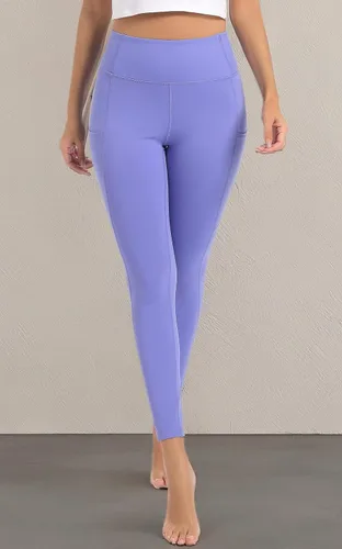 Vista 7 de SP3LOPS Pantalones de yoga con bolsillos para mujer, cintura alta, control de abdomen, leggings suaves para yoga, entrenamiento, pantalones