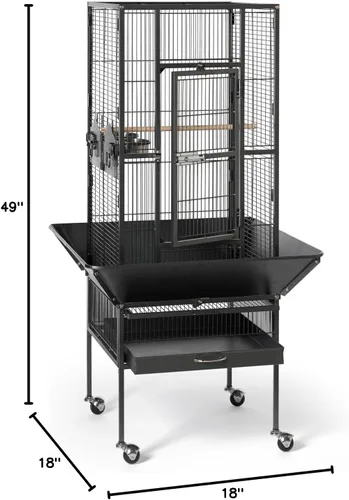 Vista 3 de Prevue Pet Products 3351BLK Park Plaza - Jaula para pájaros, color negro Hammertone, tamaño pequeño