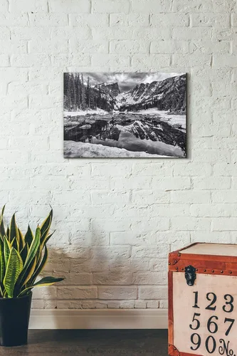 Vista 3 de Epic Graffiti 'Dream Lake Morning' por Darren White, lienzo para pared, 12 x 18 pulgadas